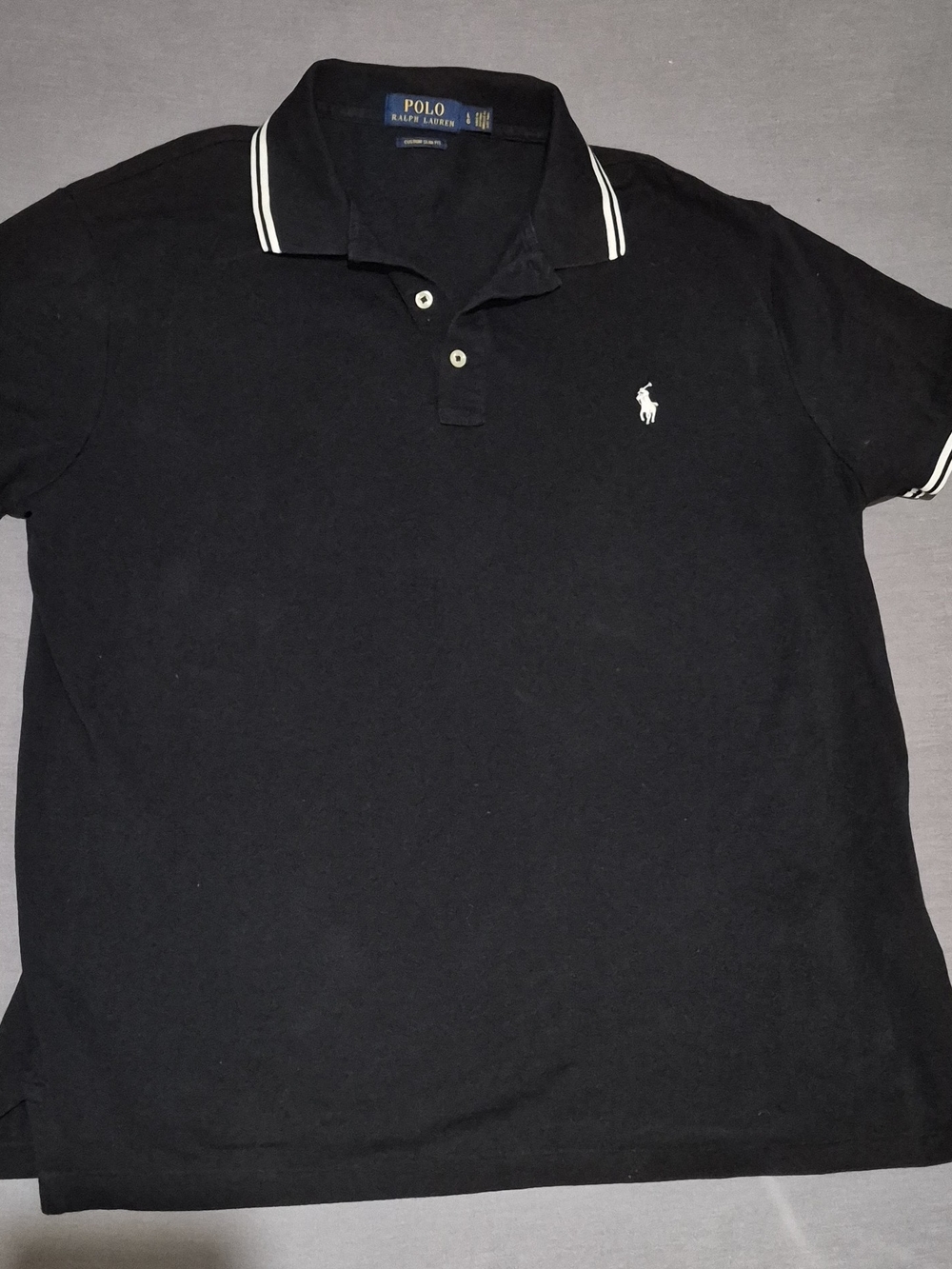Polo by Ralph Lauren Black Polo with White Tipping
